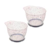 Healvian 2 Piezas Bol Reutilizable de Plástico Rosa para Mezclar Tinte de Cabello con Base Antiderrames para Uso Profesional en Salón de Belleza