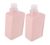 Healvian 2 Piezas Botellas Cuadradas Recargables para Detergente Líquido Dispensador con Bomba para Gel Champú y Suavizante Envases Plásticos Antigoteo para Baño y Cocina