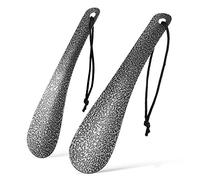 Healvian 2 Piezas Calzador Metálico Portable para el de Calzado para Personas Mayores y Embarazadas Durable y Cómodo Herramienta Auxiliar para Poner y Quitar Zapatos