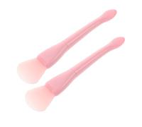 Healvian 2 Piezas Cepillos Aplicadores de Silicona para Máscaras Faciales Herramienta de con Cabeza Doble para Aplicación Precisa de Tratamientos de Cuidado Incluye Funda PVC Color Rosa