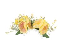 Healvian 2 Piezas Clips de Flores Artificiales de Hibisco y Plumeria para Cabello Peine Floral de Tela Estilo Hawaiano Accesorios para Bodas Fiestas Luau y Verano Playa