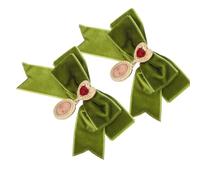 Healvian 2 Piezas Corbatas de Vestir de Terciopelo para Hombre y Mujer Broche Preanudado con Charm Corazón Vintage Accesorio de Lazo Francés para Boda Fiesta y Uniforme