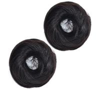 Healvian 2 Piezas de Anillos de Extensión de Cabello para Moño, Accesorios Elegantes de Seda Resistente al Calor para Organizar y Mantener el Cabello Negro Ordenado