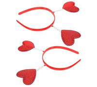 Healvian 2 Piezas Diadema Corazón Brillo Accesorios Pelo Románticos para San Valentín Fiesta Cumpleaños Boda Decoracion Fin Año