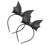 Healvian 2 Piezas Diadema de Murciélago Realista Accesorio de Disfraz Diadema de Murciélago para Mujer Purpurina Brillante para Fiesta de Halloween Disfraz y Cosplay Tocado Festivo