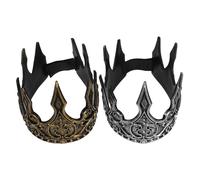 Healvian 2 Piezas Diadema Medieval de Pu para Hombres Diseño de Soberano, Ajustable y Ligera Adecuada para Cosplay y Teatro en Halloween
