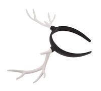 Healvian 2 Piezas Diadema Navideña para Mujer con Cuernos de Blancos Accesorio de Pelo Ligero y Flexible para Fiestas de Navidad Tocado Decorativo Unisex