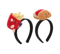 Healvian 2 piezas Diademas Divertidas con Diseño de Patatas Fritas y Perrito Caliente para Mujer y Niñas Accesorio Cómodo para Fiestas Streaming y Diario