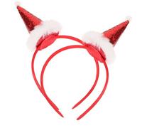 Healvian 2 Piezas Diademas Navideñas Suaves y Ligeras para Adultos y Mujeres Diseño de Gorro de Santa para Fiestas y Decoración Festiva