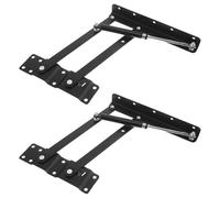 Healvian 2 Piezas Elevador Hidráulico Plegable para Mesa de Centro con Bisagra de Hierro Negro, Mecanismo Multifuncional y Ajuste de Altura Versátil para Espacios Limitados