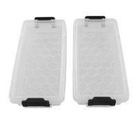 Healvian 2 Piezas Estuche Escolar con Tapa Portátil Rectangular Transparente de Plástico 1.4l para Material Escolar y Crayones Adecuado para Regreso a Clases y Estudios