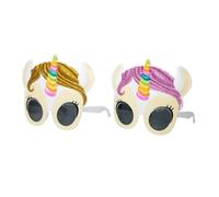 Healvian 2 piezas Gafas de Fiesta de Decorativas Unicornio y Animal Accesorio Creativo para y Cumpleaños de Unidades Rosa y Amarillo para Disfraces