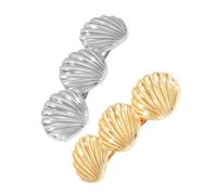 Healvian 2 Piezas horquilla Clip para peinados patas estilo pasadores para mujeres cabello plata caparazón pasadores de pelo francés clips franceses para el cabello Aleación de zinc