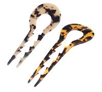 Healvian 2 Piezas Horquilla de hoja de acetato de celulosa pasadores para niñas adorno para el cabello mujer el acontecimiento hair clips pelo en forma de u horquilla para el cabello