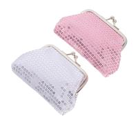 Healvian 2 Piezas Mini Monedero con Cierre De Y Fácil De Usar Bolsito De Lentejuelas para Guardar Cambio para