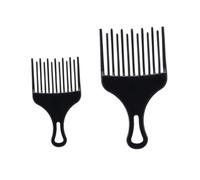 Healvian 2 piezas Peine de Peluquería para Hombre Dientes Anchos para Cabello Grueso y Rizado Peines de Estilismo Duraderos Negros Profesionales para Salón y Barbero