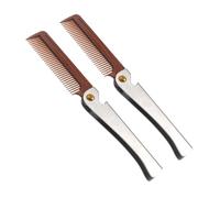 Healvian 2 Piezas Peine Inoxidable Plegable para Hombres Herramienta Multifuncional para Cuidado de y Cabello Peine Portátil con Abridor de Botellas Diseño Elegante y Duradero