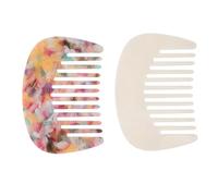 Healvian 2 Piezas Peine Portátil Francés de Ácido Acético Dientes Anchos Antiestático y Resistente para Cuidado del Cabello en Rutinas de Belleza y Peinado Profesional