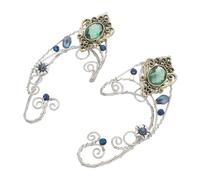 Healvian 2 Piezas Pendientes Verde Pendientes Envolventes Sin Perforación para Mujeres Diseño Elegante para Boda y Disfraz de