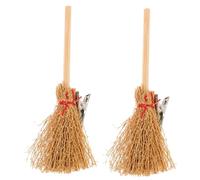 Healvian 2 Piezas Pinzas Pelo de Halloween Horquilla de Escoba de Bruja Pequeña Accesorios Pelo para Cosplay de Bruja para Fiesta de Temática