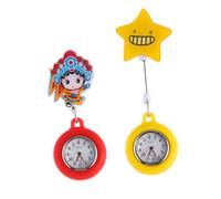 Healvian 2 Piezas Reloj de Bolsillo Enfermera Unisex Resistente y Práctico Reloj Colgante Retráctil Duradero Accesorio Auxiliar Enfermería Funcional para Sanitarios