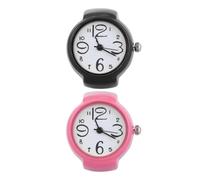 Healvian 2 Piezas Reloj Mecánico, Anillo Redondo de Acero Inoxidable | Acabado Contemporáneo y Vintage, Cristal de Cuarzo, para Dedos y Conjuntos, Adecuado en Salidas Informales