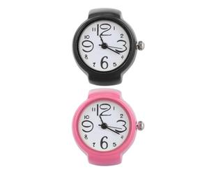Healvian 2 Piezas Reloj Mecánico, Anillo Redondo de Acero Inoxidable | Acabado Contemporáneo y Vintage, Cristal de Cuarzo, para Dedos y Conjuntos, Adecuado en Salidas Informales