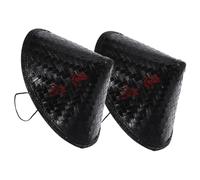 Healvian 2 Piezas sombrero de ninja ninjas sombrero de cosplay Artículos para el hogar sombrero para la decoración gorro anti lluvia tapas de bloqueo de sol bambú Black