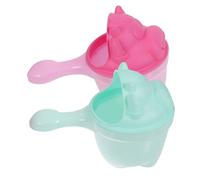 Healvian 2 Piezas Taza de Enjuague de Champú para Bebés de Color Verde y Rosa Taza de Dibujo para Baño para Lavado de Cabello y Protección Baño Infantil