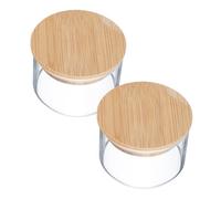 Healvian 2 piezas Taza de Vidrio para Lavado de Pinceles de Manicura con Tapa Recipiente Duradero y Seguro para Mezcla de Líquidos y Polvos Salones de Uñas