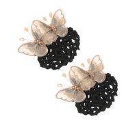 Healvian 2 Piezas Tocado De Redecilla Para Mujer Redecilla Para Moño Con Adorno De Insecto Accesorios Cabello Para Servicios De Vuelo