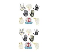Healvian 2 Series Broches De Retro Punk Con Creativo Para Accesorios Pin De Para Adultos 8 Piezas*2
