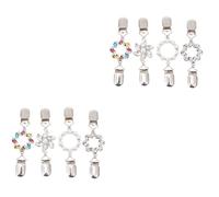 Healvian 2 Series Clips De Chal Vintage Para Mujer Accesorios De Aleación Para Cárdigan Broches Con Diseño Floral Clips De Suéter Coloridos 4 Piezas*2