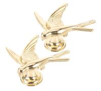 Healvian 2 Tiradores Metálicos para Gabinetes Diseño de Pájaro Dorado, Antióxido y Elegantes para Muebles y Cajones, Ideales para Transformar Interiores