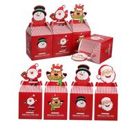 Healvian 20 Piezas Caja de Embalaje de Obsequio para Navidad Diseño de Papá Noel Cajas Mixtas para Fiestas Dulces Cupcakes de Papel Kraft
