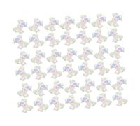 Healvian 200 Piezas Bowknot Nail Charms Iridescent Resin Bow Nail Art Jewelry DIY Manicure Decoration For Teens Wedding Halloween Christmas