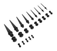 Healvian 23piezas Expansores De Oreja Acrílicos Negro Tapers Ergonómicos para Estiramiento Progresivo De Lóbulos Cómodos y Duraderos Adecuados para Uso Diario y Nocturno