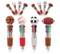 Healvian 24 Piezas Bolígrafo de Pelota Deportiva Mini Multicolor de PVC | Dibujo Deportivo y Estilo Cartoon, Escritura Suave, para Reuniones y Escuela, Uso Diario y Portátil