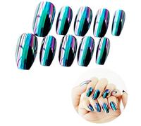 Healvian 24piezas Uñas Postizas Cambio De Color Medio Sin Olor Para Mujer Manicura Profesional y