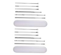 Healvian 2juego Cucharas para Oídos de Acero Inoxidable Removedor de Cerumen para Adultos Caja de Almacenamiento Herramienta de Limpieza para Orejas para Quitar Tapones de Cera