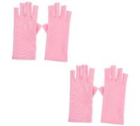 Healvian 2pares Guantes Uv Para Manicura De Gel Protección Solar y Anti-uv Material Elástico y Suave Para Cuidado De Uñas y Prevención De Manchas La Piel