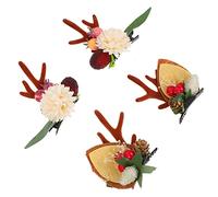Healvian 2pares Horquilla De De Alce Navideña Exquisita Pinza Pelo Forma De De Navidad Tocado Navideño Para Fiestas De Navidad
