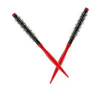 Healvian 2piezas Cepillo Redondo Pequeño de Barbero Peine para Enrollar el Cabello Cepillo Multiusos de Nailon Portátil para Peinado de Viaje para Cabello Corto y Fino