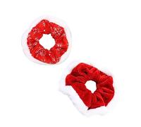 Healvian 2piezas Diademas De Navidad Para Mujer Accesorios De Fiesta Horquillas De Flannel Rojo y Blanco Para Cabello