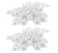 Healvian 2piezas Flores De Zapatos De Perla Hechas Mano Clips Decorativos Desmontables Para Bodas Accesorios De Perlas Para Zapatos De Novia Adornos Para Mujer