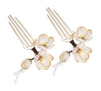Healvian 2piezas Horquilla Vintage de Metal Forma de Loto Peineta Floral de Estilo Chino Tradicional Accesorio Cabello para Mujeres y Niñas para Eventos de Hanfu Tema Retro