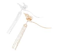 Healvian 2piezas Horquillas Hanfu Cabello Estilo Chino Palillos De Flores Metal Borlas Colgantes Para Mujeres Niñas Para Tocado Horquilla Traje Chino Antiguo