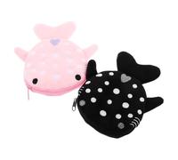 Healvian 2piezas Monedero De Tiburón con Cremallera Monedero Pequeño para Mujer De Peluche Bolso De Tiburón Bonito para Monedas para Uso Diario