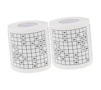 Healvian 2piezas Papel Higiénico Creativo De Sudoku Divertido y Ecológico Para Baños Hogar o Restaurante Diseño Impreso Que Alegrará Tu Día