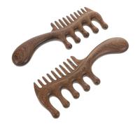 Healvian 2piezas Peine de Masaje de Madera Dientes Anchos Masajeador Gua Sha Cabelludo Herramienta de Masaje para Puntos Gatillo Suitable For Scalp And Body Massage